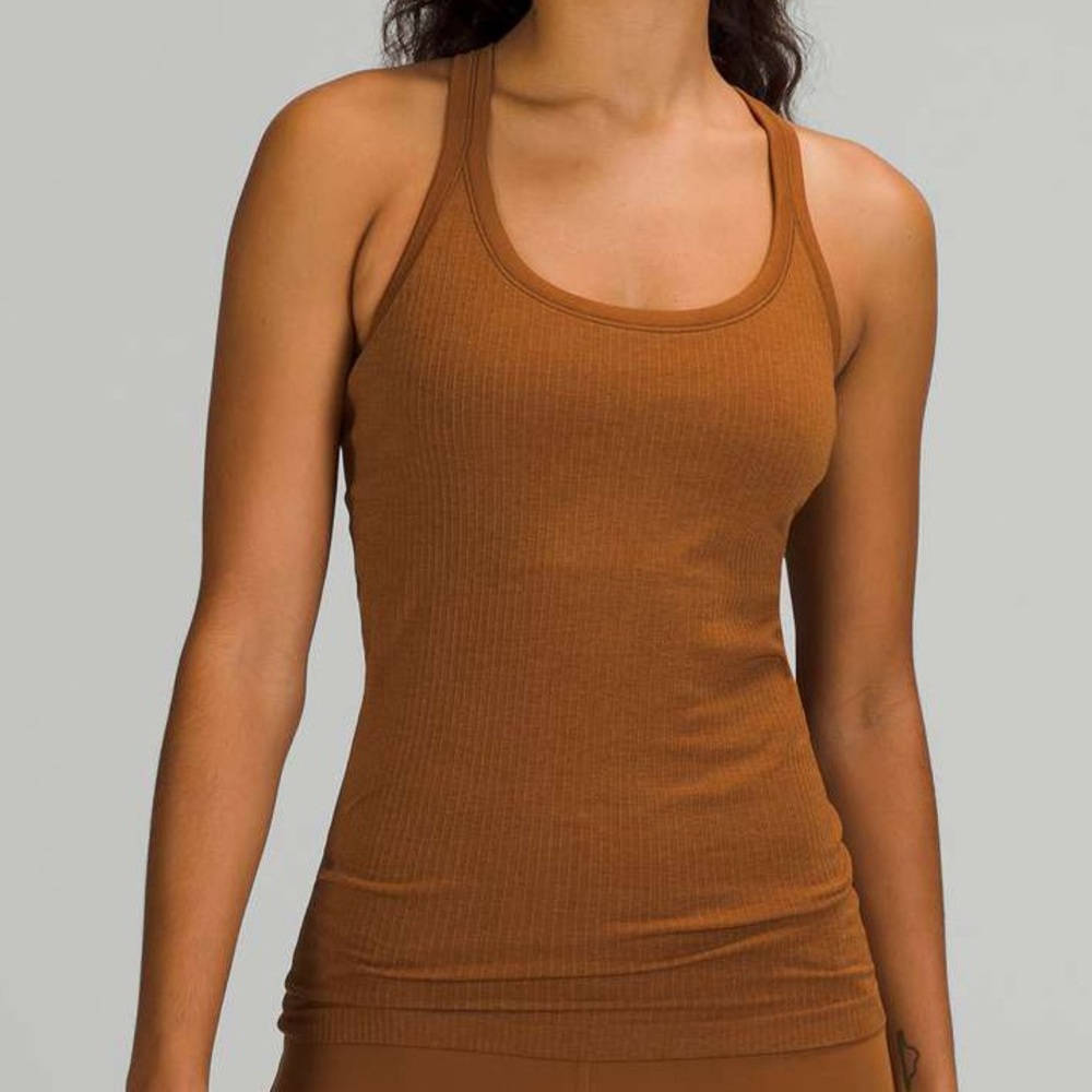 Lululemon Ebb to Street Shelf Bra Tank Top Copper Brown 2